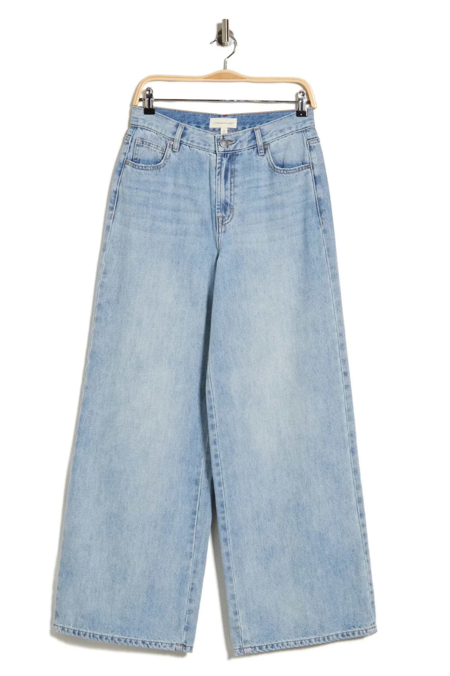 CURRENT/ELLIOTT მაღალწელიანი, ფართო ტოტის ჯინსი
